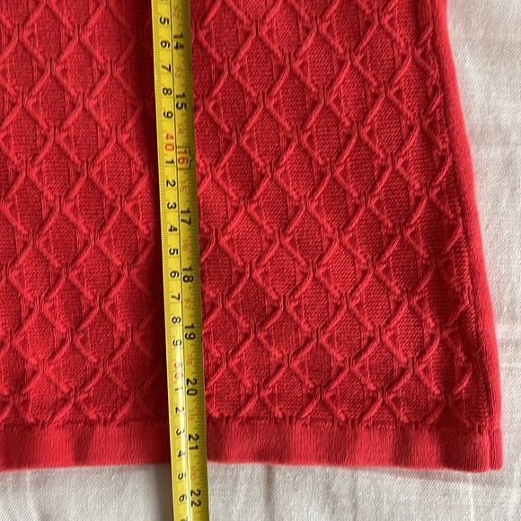 Talbots coral raised diamond stitching 3/4 length v-neck sweater - Picture 9 of 13